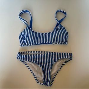 Blue & White Striped Xhilaration Target Bikini Two Piece Size Small NWOT